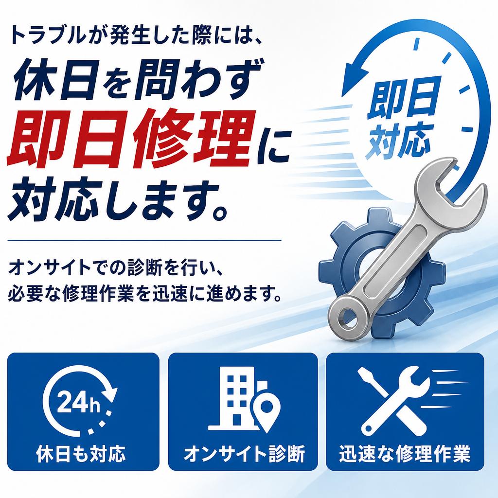2. 即日対応の信頼性