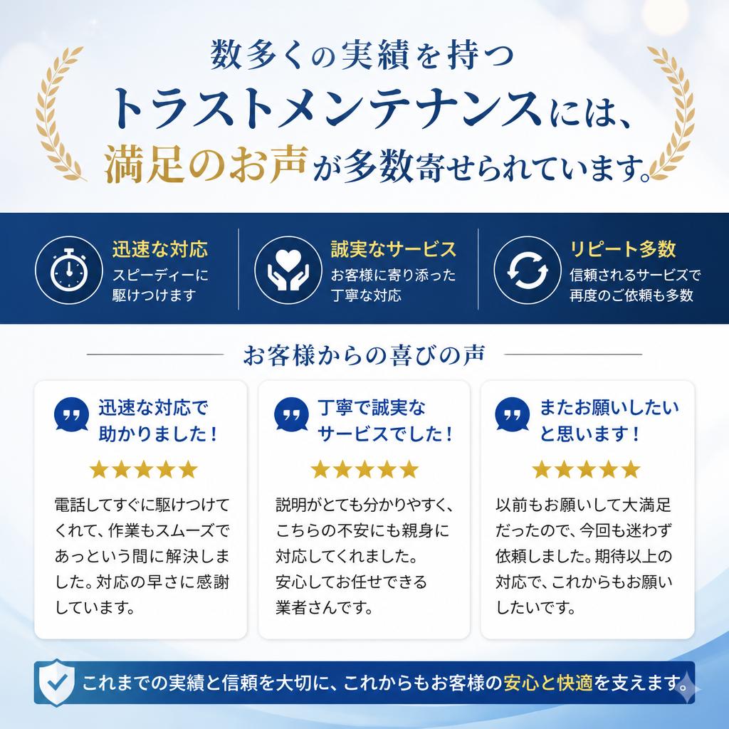 お客様の声：信頼の理由