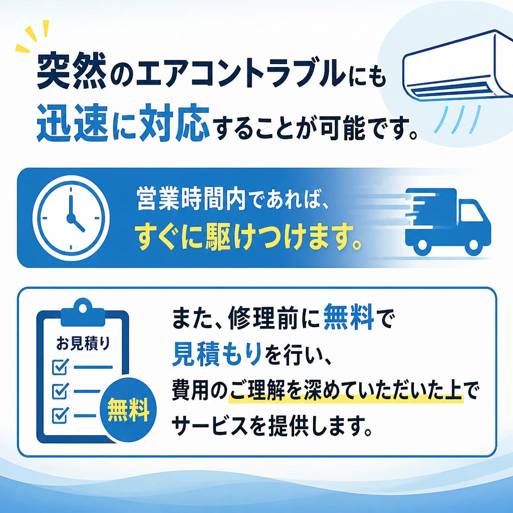 即日対応と無料見積もり
